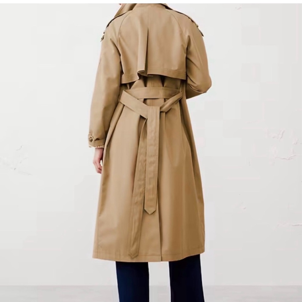 Banana Republic Khaki Belted Trench Coat - Picture 2 of 6